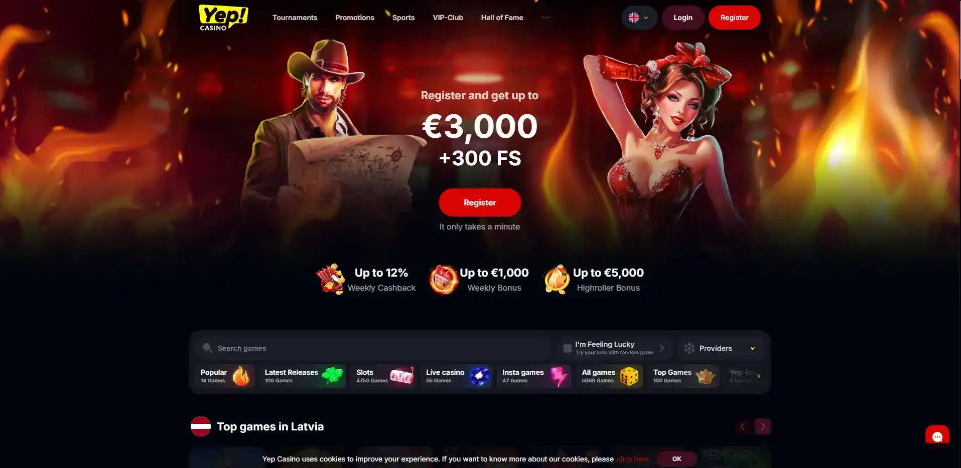 Yep Casino welcome bonus offer